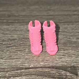 Pink High Heel Barbie Shoes with Flowers 1 1/4"
